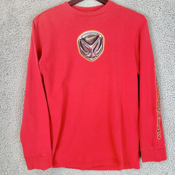 Vintage Nike Basketball Long Sleeve size L (age 14-16) Black Helmet Logo - Picture 1 of 5